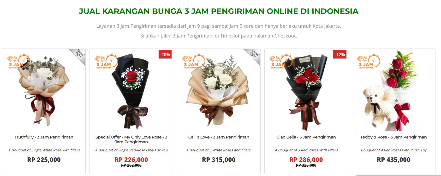 Layanan 3 Jam Pengiriman Bunga