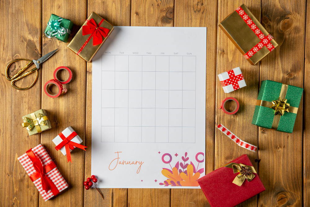 Hadiah Natal Berupa Kalender Tahun Baru