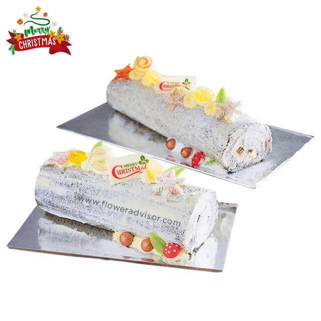 Yuzu Black Goma Log Cake