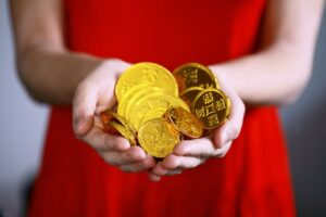 Red and gold decroations are popular Chinese New Year Decorations in Singapore